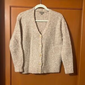 Cozy Beige Knit Cardigan Sweater